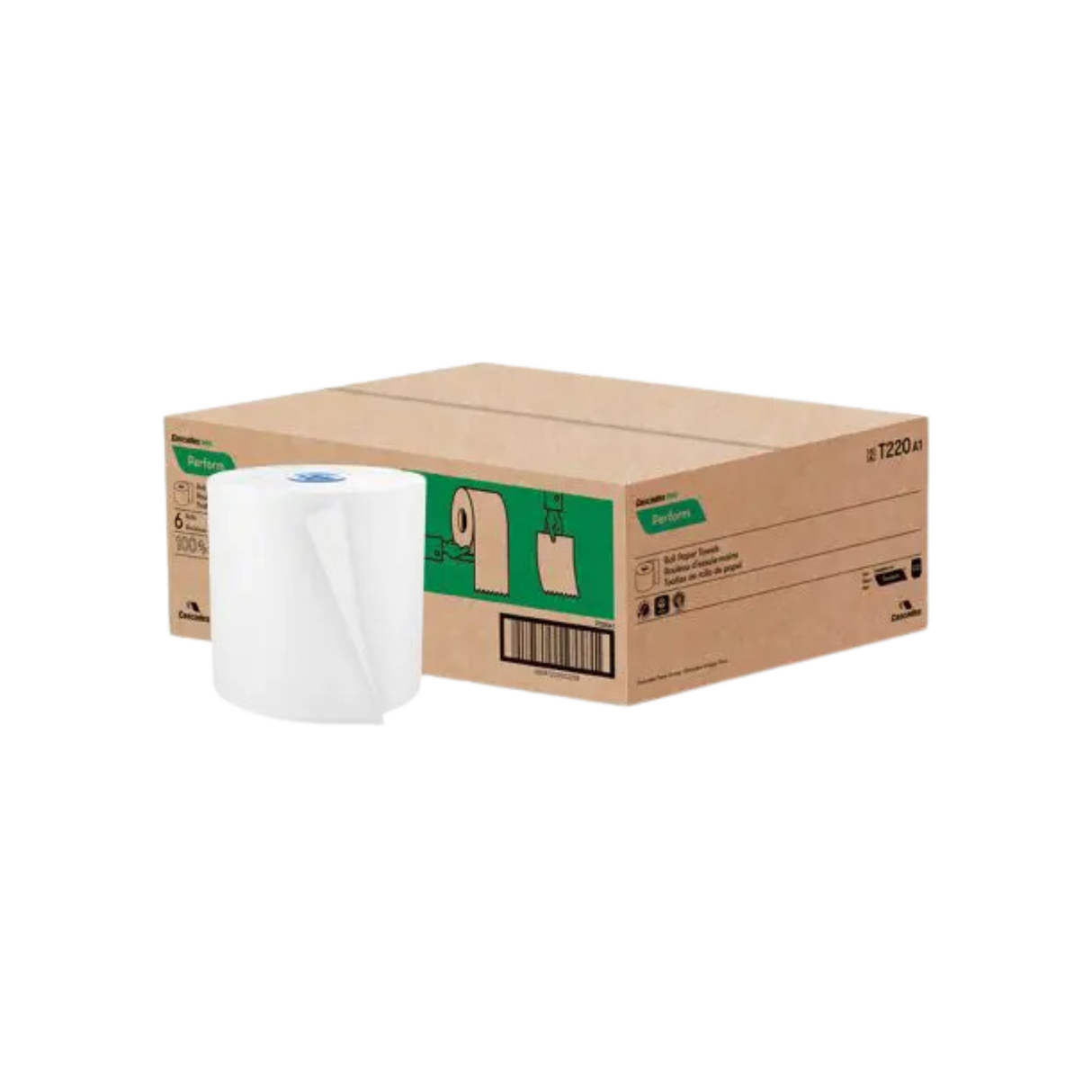 7.5" x 1050' White Hand Towel Rolls - 6 Rolls
