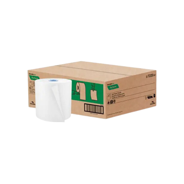 7.5" x 1050' White Hand Towel Rolls - 6 Rolls
