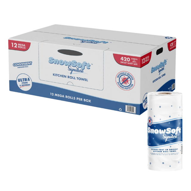 11" x 4.5" Individually Wrapped Kitchen Towels - 12 Rolls