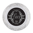 9" White Lace Plates with Silver Edge