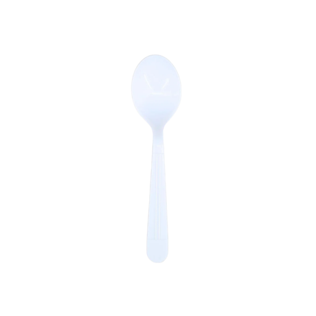 White Heavy Plastic Soup Spoons