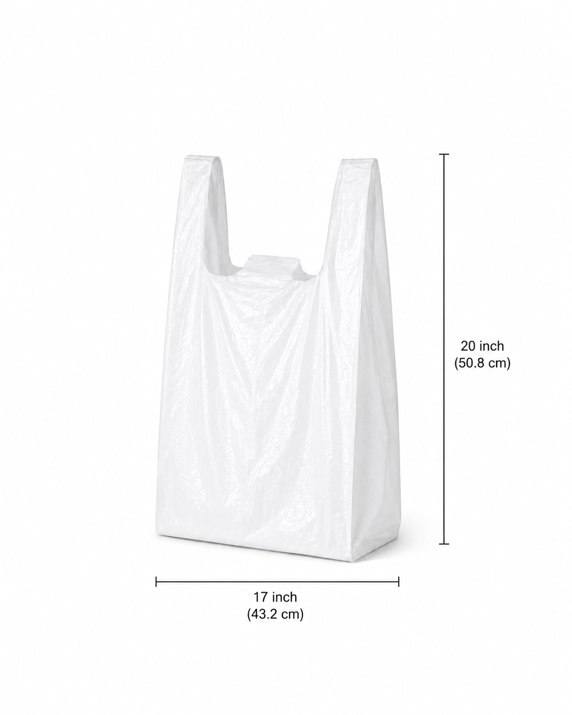 17" x 20" White Low Density Shopping Bags - S3