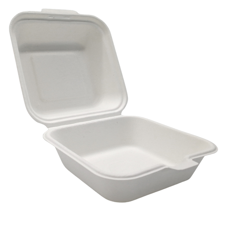5.5" x 5.5" x 2.8" Sugarcane Take-Out Container