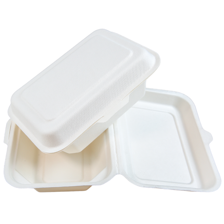 7" x 5" x 2.5" Sugarcane Take-Out Container - 1-Comp.