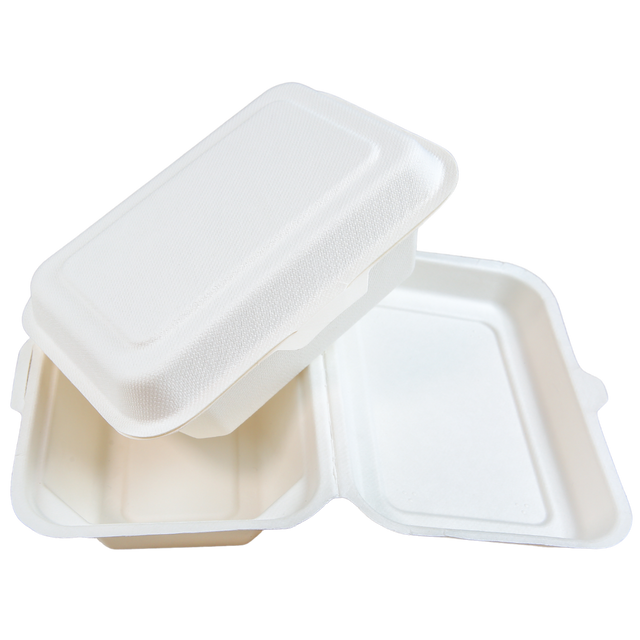 7" x 5" x 2.5" Sugarcane Take-Out Container - 1-Comp.