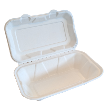 8.5" x 5.5" x 3" Sugarcane Take-Out Container - 1-Comp.