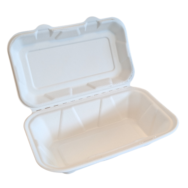 8.5" x 5.5" x 3" Sugarcane Take-Out Container - 1-Comp.