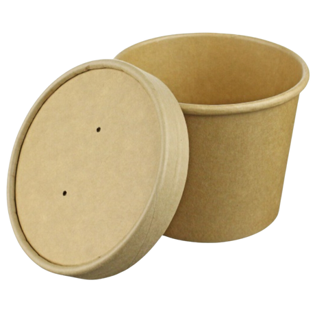 115mm White Paper Lids for 12 to 32 oz Soup Containers