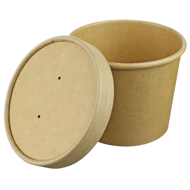 115mm White Paper Lids for 12 to 32 oz Soup Containers