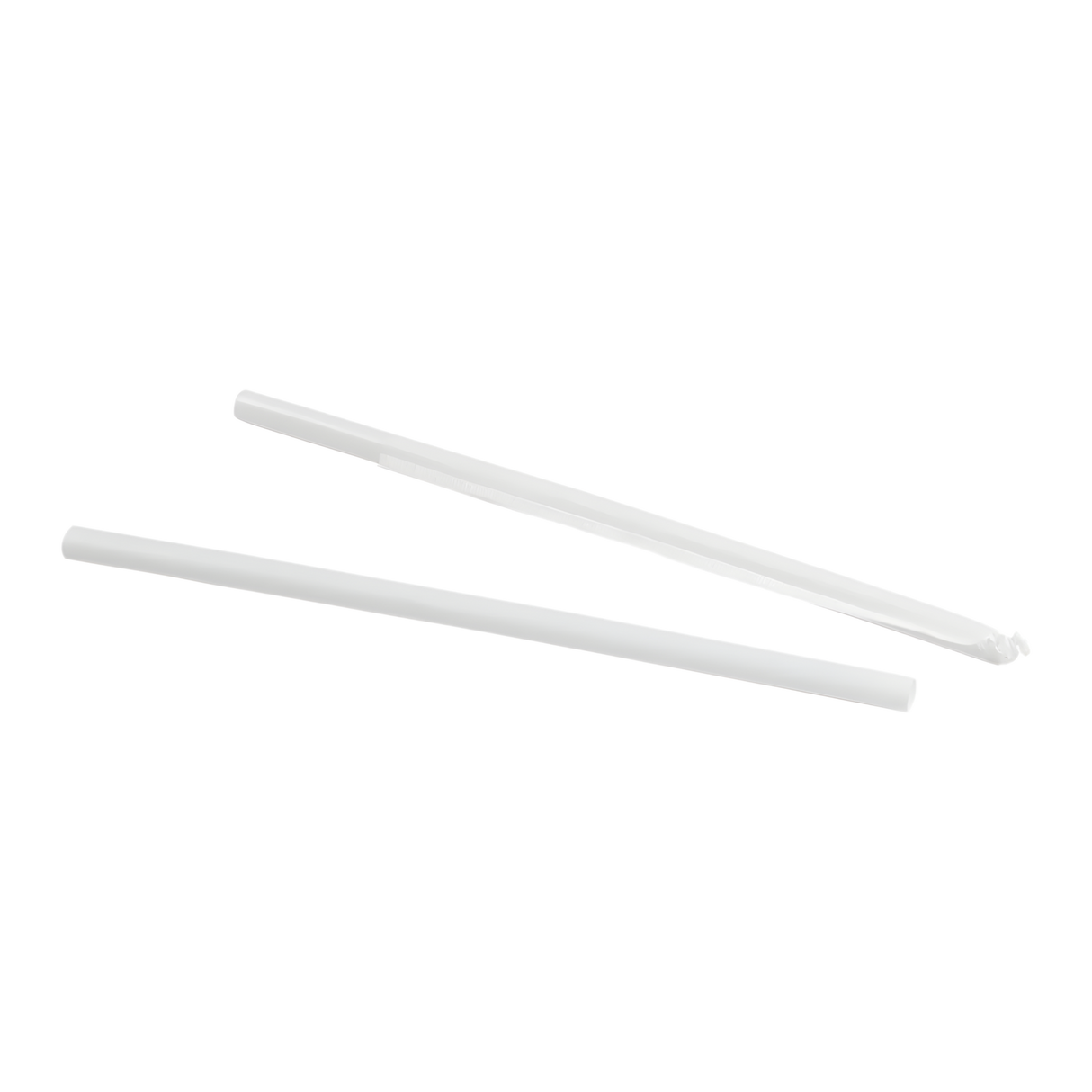8" Individually Wrapped Super Jumbo White Plastic Straws