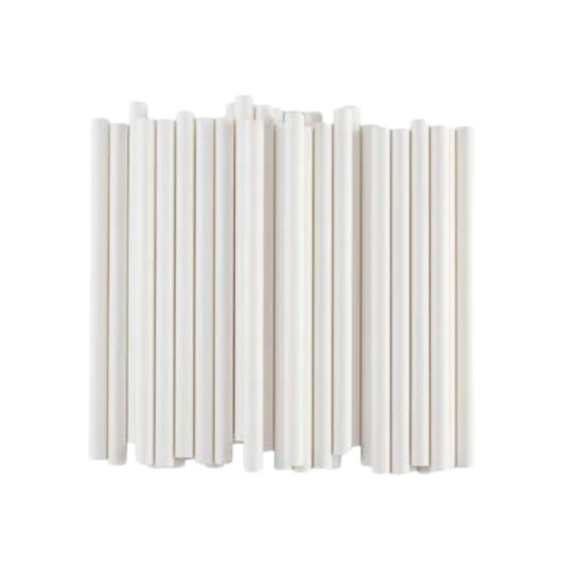 8" Unwrapped White Milkshake Straws
